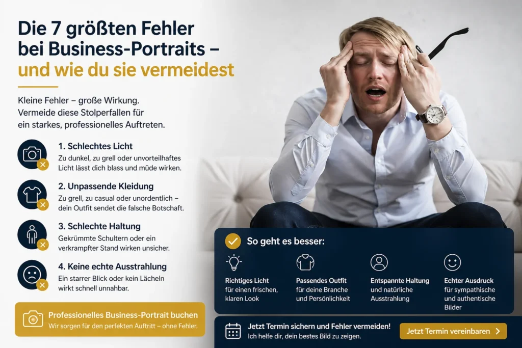 Die größten Fehler bei Business Portraits vermeiden – Tipps für professionelle Businessfotos