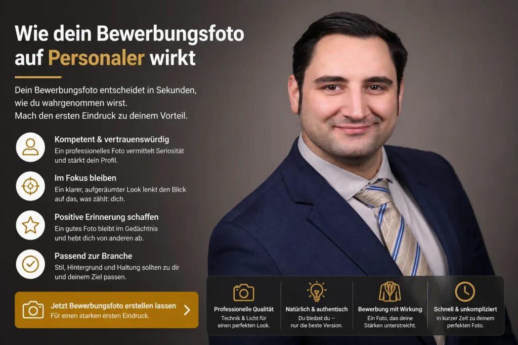 Wie dein Bewerbungsfoto auf Personaler wirkt – professionelles Bewerbungsfoto für einen starken ersten Eindruck